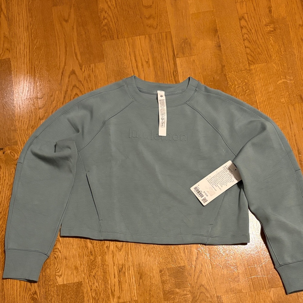 lululemon athletica Cropped Crew Sweatshirt in Dusty Teal
